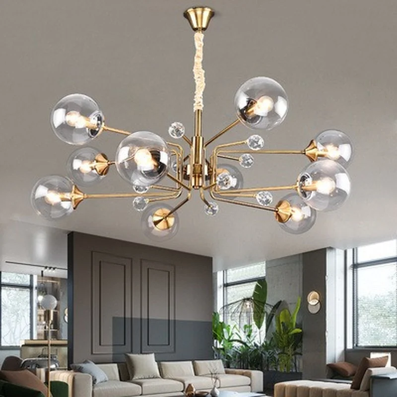 

2021 Modern Creative Led Chandelier Lighting Fixtures With 10 Globes For Living Room Restaurant Free Shipping