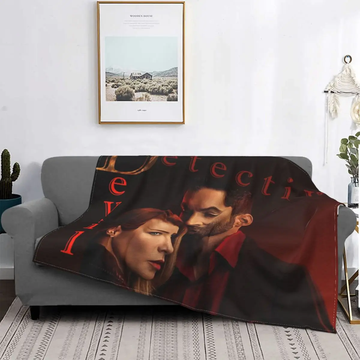 

Devil Detective Lucifer Chloe Blanket Tom Ellis Winter Bedspread Plush Soft Cover Fleece Throw Blanket Bedding Sofa Bedroom