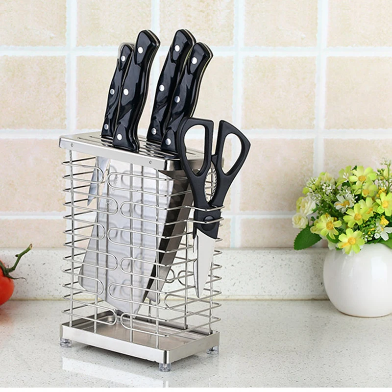 

Прочный полый держатель для ножей из нержавеющей стали, устойчивый к плесени, стойка для шеф-повара, держатель для ножей для нарезки, стойка-...