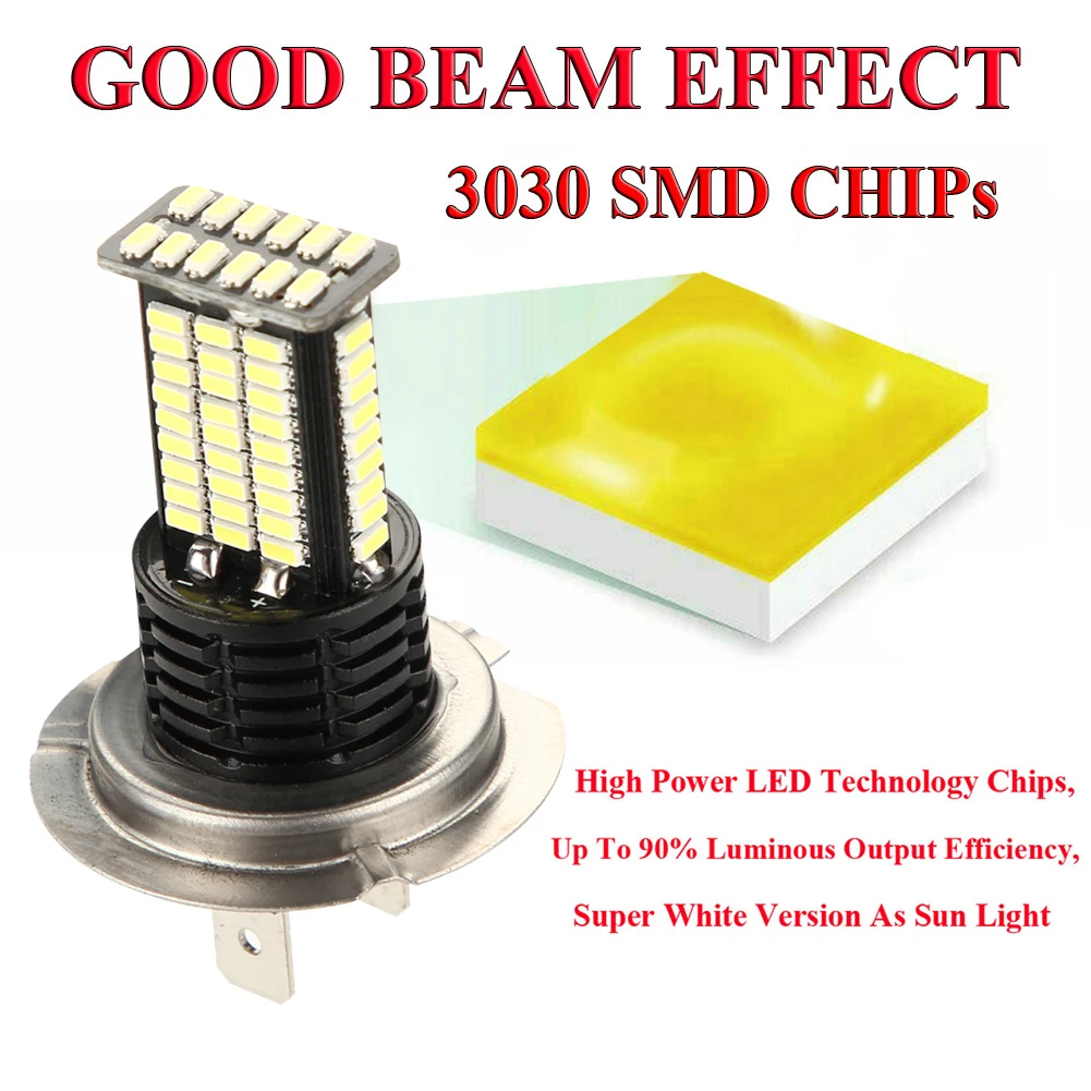 1 пара H7 110 Вт светодиодный автомобилей головной светильник 12V 24V 84 шт. 3030SMD авто