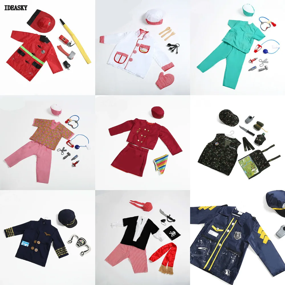 Костюм на Хэллоуин для мальчиков и девочек полицейский мужской костюм детский