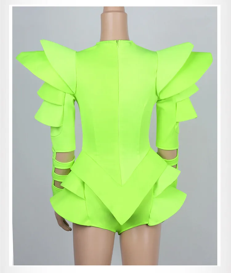 2 цвета Открытое боди костюм для леди певицы сценический Блестящие кристаллы