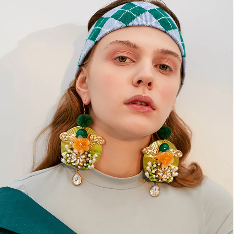 Женские серьги в стиле бохо большие висячие с подвеской на Рождество 2019 |