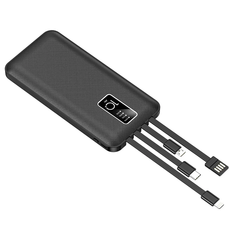 

YM-277 20000mAh Mini Power Bank with 4 Cables LED Power Display Portable Charger Fast Charging for Xiaomi IPhone Accessories