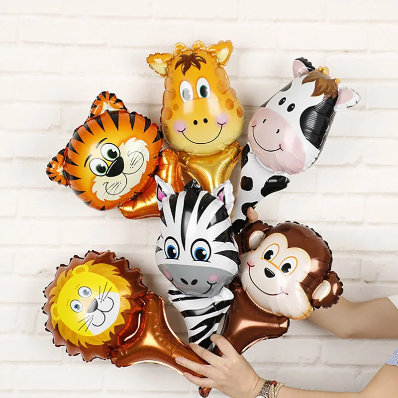 

6 uds de globos metalizados de cabeza de Animal tigre