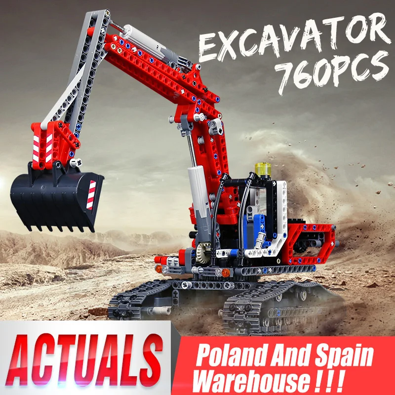 Technic Car 20025 красный инженерный экскаватор набор совместим с 8294 экскаватор строительные блоки кирпичи развивающие игрушки подарок для мальчиков