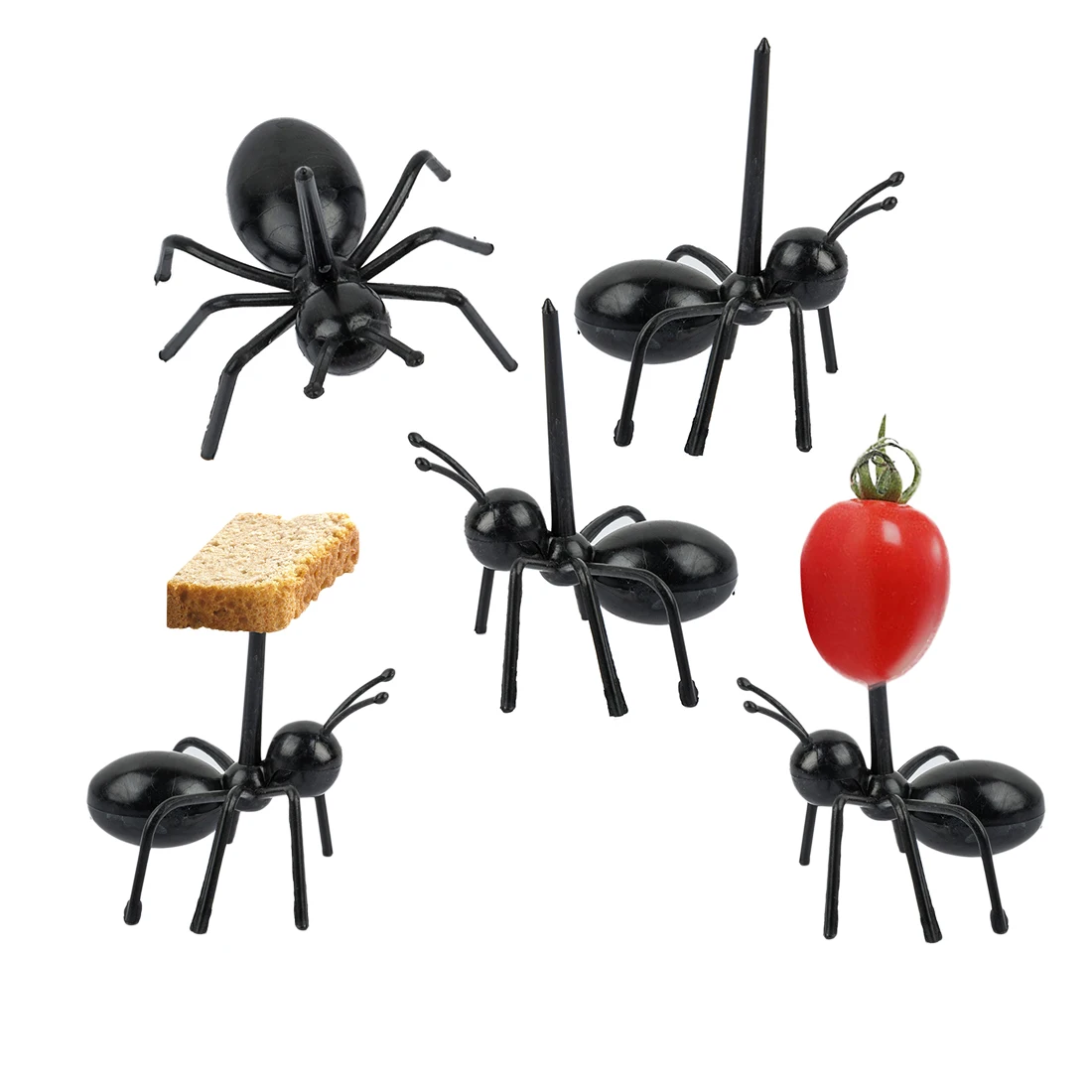 

12Pcs Mini Ant Fruit Fork Children's Dessert Fork Plastic Fruit Fork Kitchen Tableware Kitchen Tool Decoration Bar