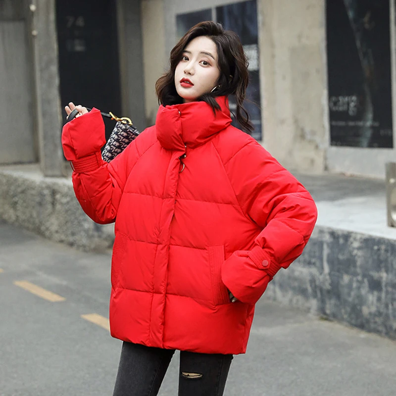 

Women Short Padded Bread Jacket 2020 Winter Thick Down Red yellow White New Style Fashion Sweet And Lovely Feminina LD1559