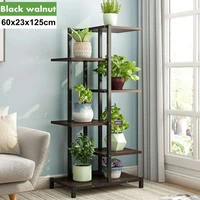 5 tiers wooden iron bookshelf plant rack display shelf 60x23x125cm home indoor outdoor yard garden patio balcony flower stands