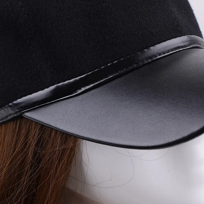 Осенне зимняя шерстяная шапка в Корейском стиле Цвет Красный Модная женская