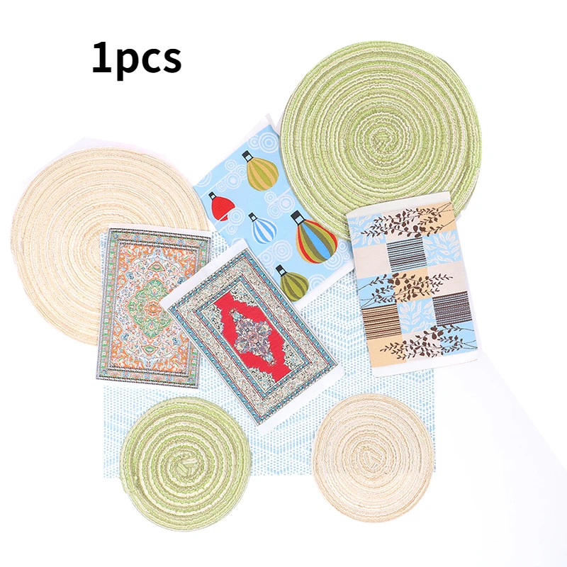 

1 шт. тканые ручные турецкие коврики для кукольного дома, мини-ковер, декоративные напольные покрытия для 1:12, аксессуары для рукоделия