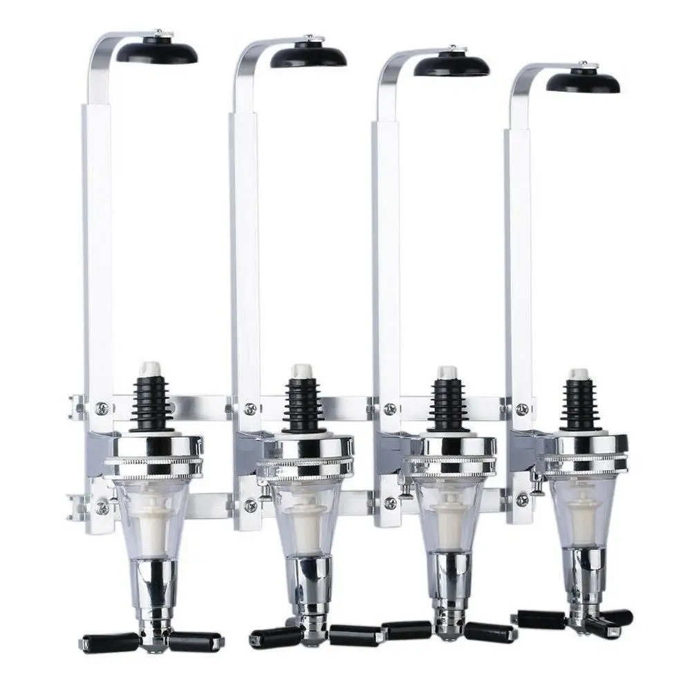

25/30/45ml Wall Mounted Stand 4 Bottle Beer Wine Dispenser Home Bar Pourer Rack Barware Tools