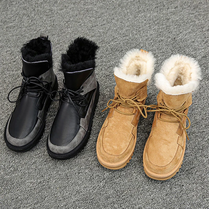 

Женские зимние сапоги, зимние Бархатные толстые сапоги, нескользящая Водонепроницаемая теплая обувь из хлопка, модные сапоги для женщин, же...