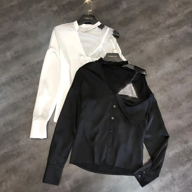 Женская рубашка из мерсеризованного хлопка без бретелек с кружевом лидер продаж