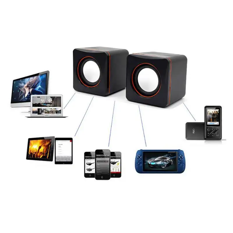 11 1 пара мини USB проводной динамик Настольный музыкальный плеер громкий 3 5 мм