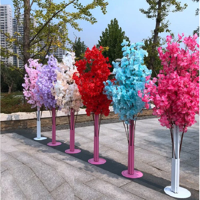 

1.5M 5feet Height White Artificial Cherry Blossom Tree Roman Column Road Leads For Wedding Mall Opened Props