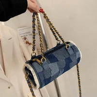 2021 new trendy niche design denim small shoulder bag chain bag fashion lady one shoulder messenger bag high quality small bag