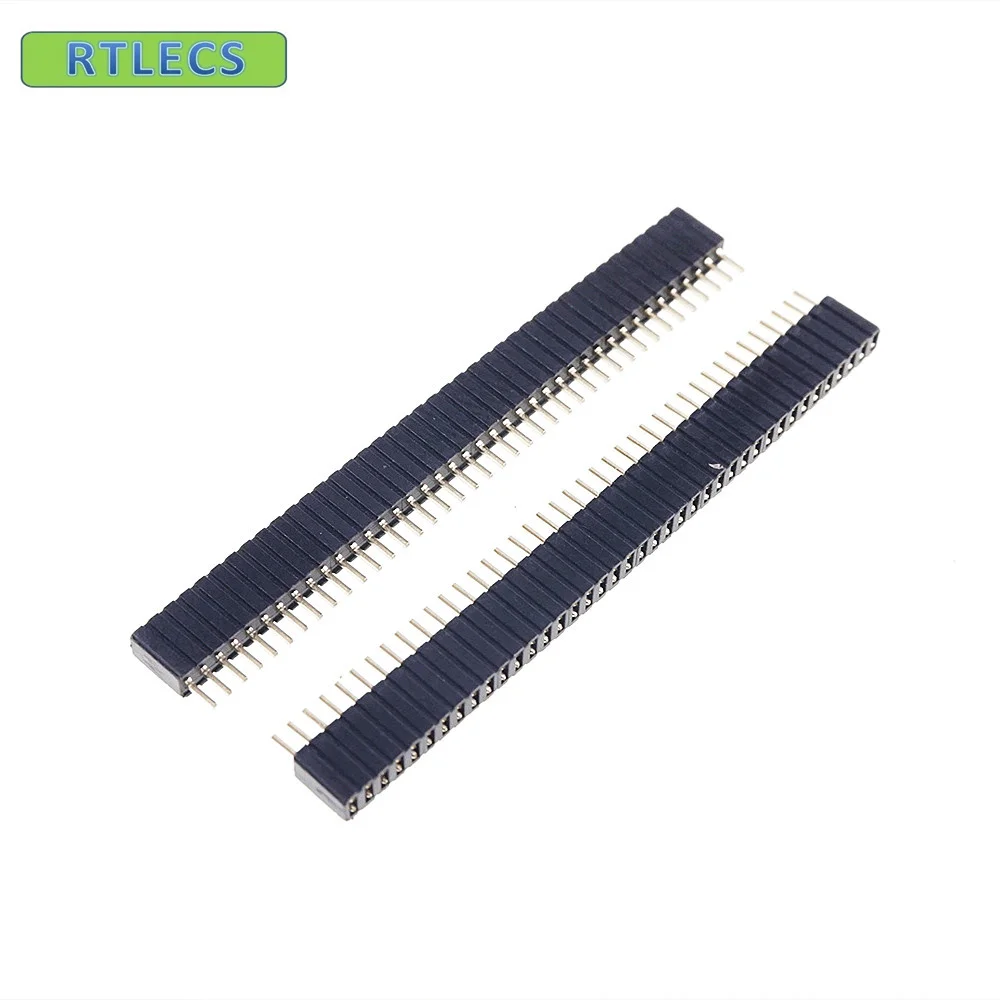 

100pcs 1x40 P 40 pin 1.27mm Pitch Pin Header Female single row straight through hole DIP Rohs Lead free