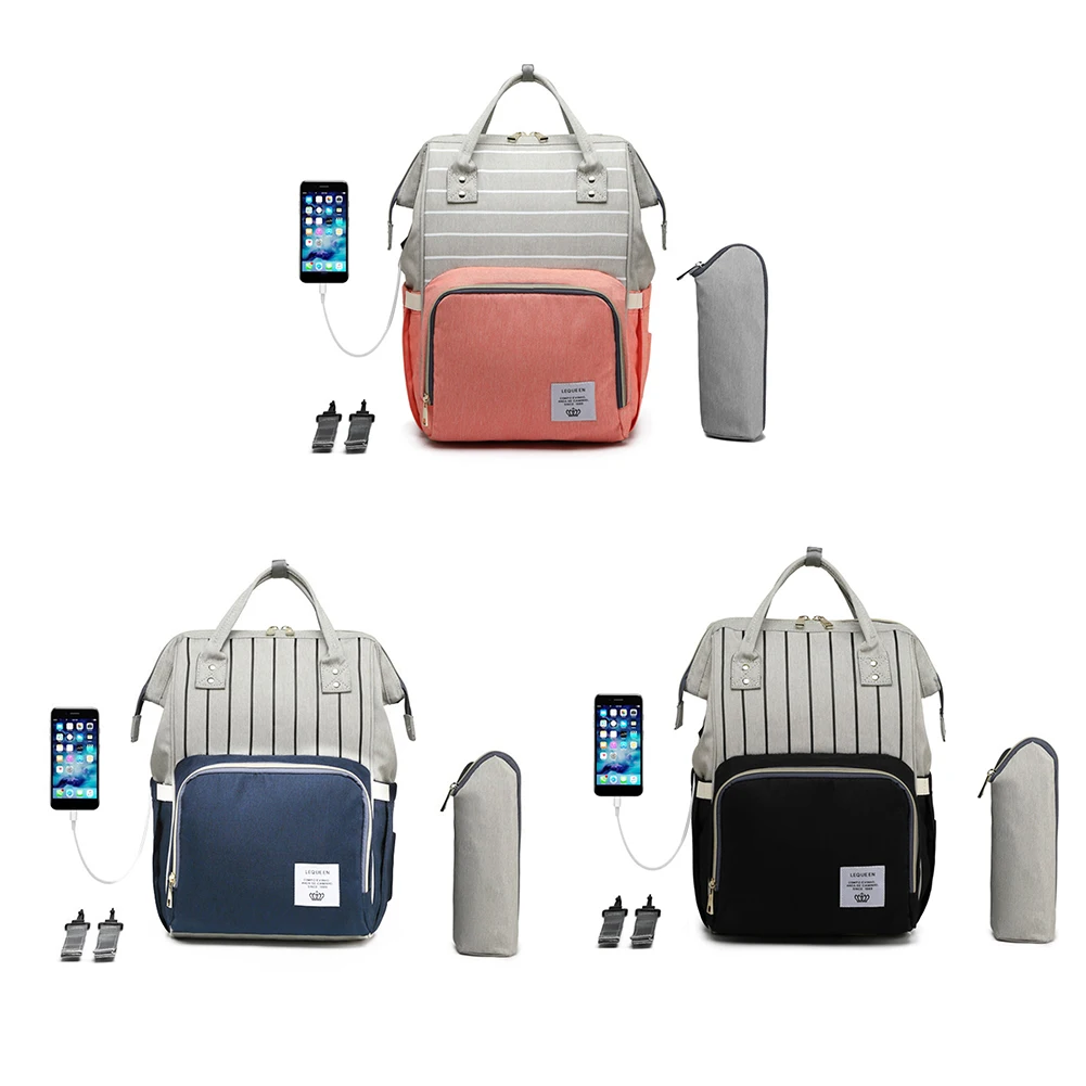 

Diaper Bag Nappy Changing Backpack For Mom Large Capacity Stroller Organizer Mommy Bag Lequeen Mummy Maternity Bag For Baby Care