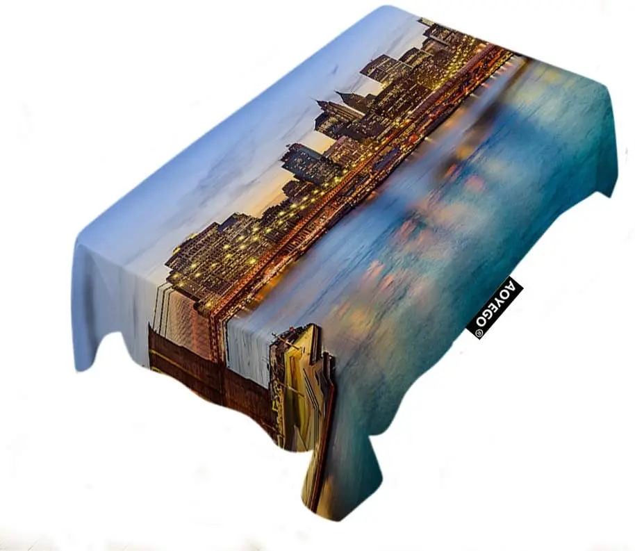 Скатерть прямоугольная с рисунком Нью-Йорка | Дом и сад