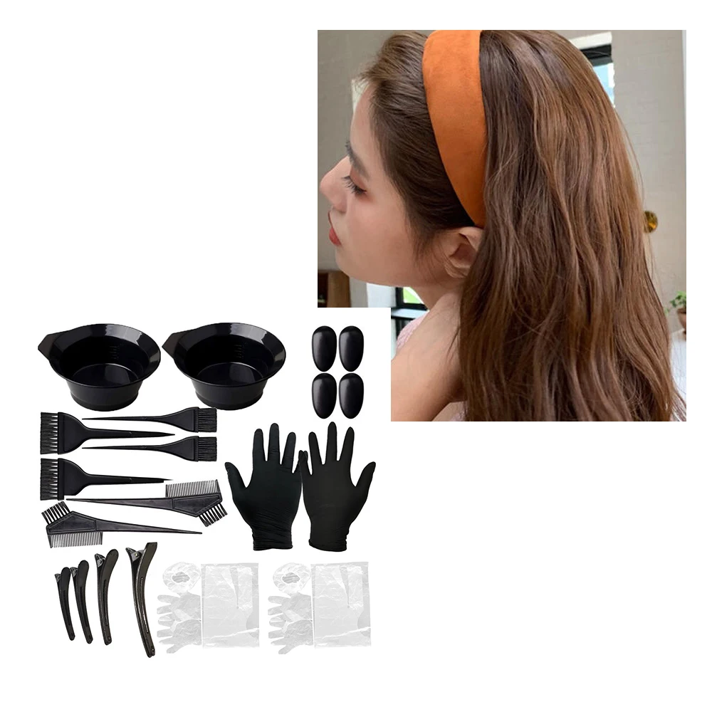 

22pcs/set Professional Plastic Hairdressing Brushes Bowl Combo Salon Hair Color Kit Dye Hair Tint Tool Set
