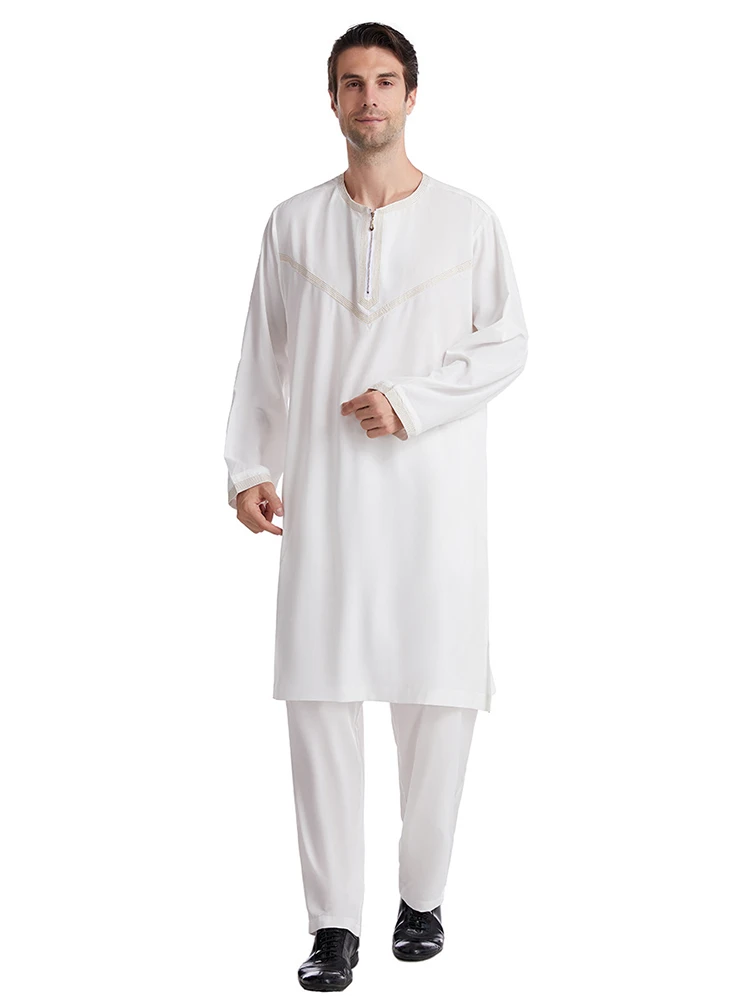 Muslim Fashion Suit Pakistan Islamic Clothing Abayas Robe Saudi Arabia Kleding Mannen Kaftan Oman Qamis Homme Musulman De Mode