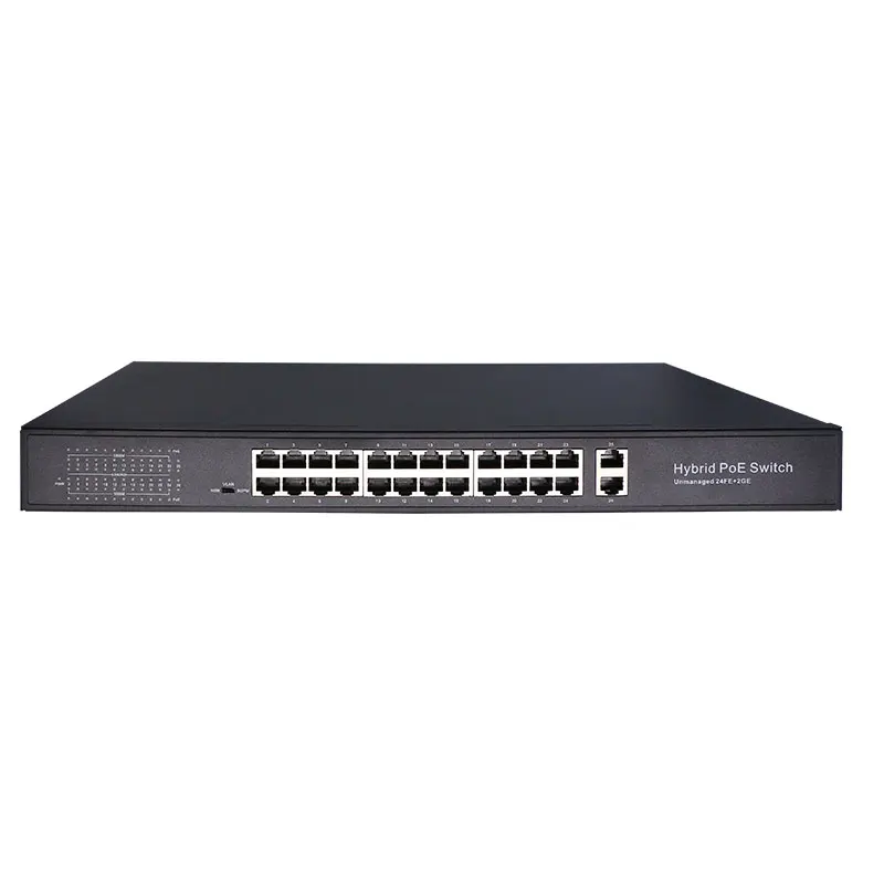 24 Порты и разъёмы 10/100 Мбит/с PoE Коммутатор Ethernet sup Порты и разъёмы IEEE802.3af/at с 2 Порты и разъёмы 1000 м для программирования в производственных условиях комбинированный коммутатор питания через Ethernet poe 48V RJ45 - Цвет: WSP-24F-2G