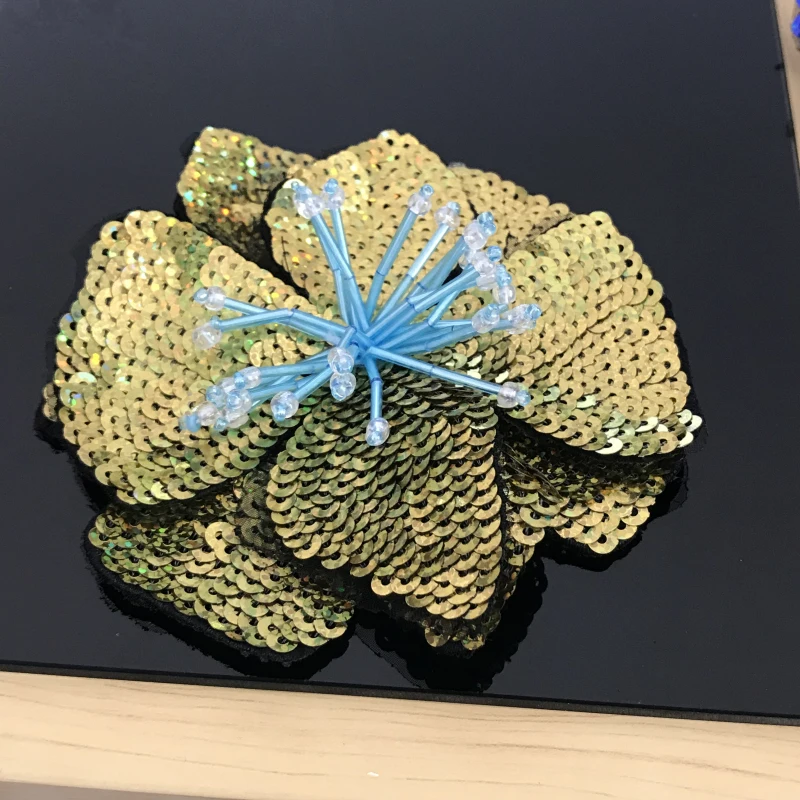 Комплект детской одежды из 2 частей с цветочным принтом и блестками бисером патч