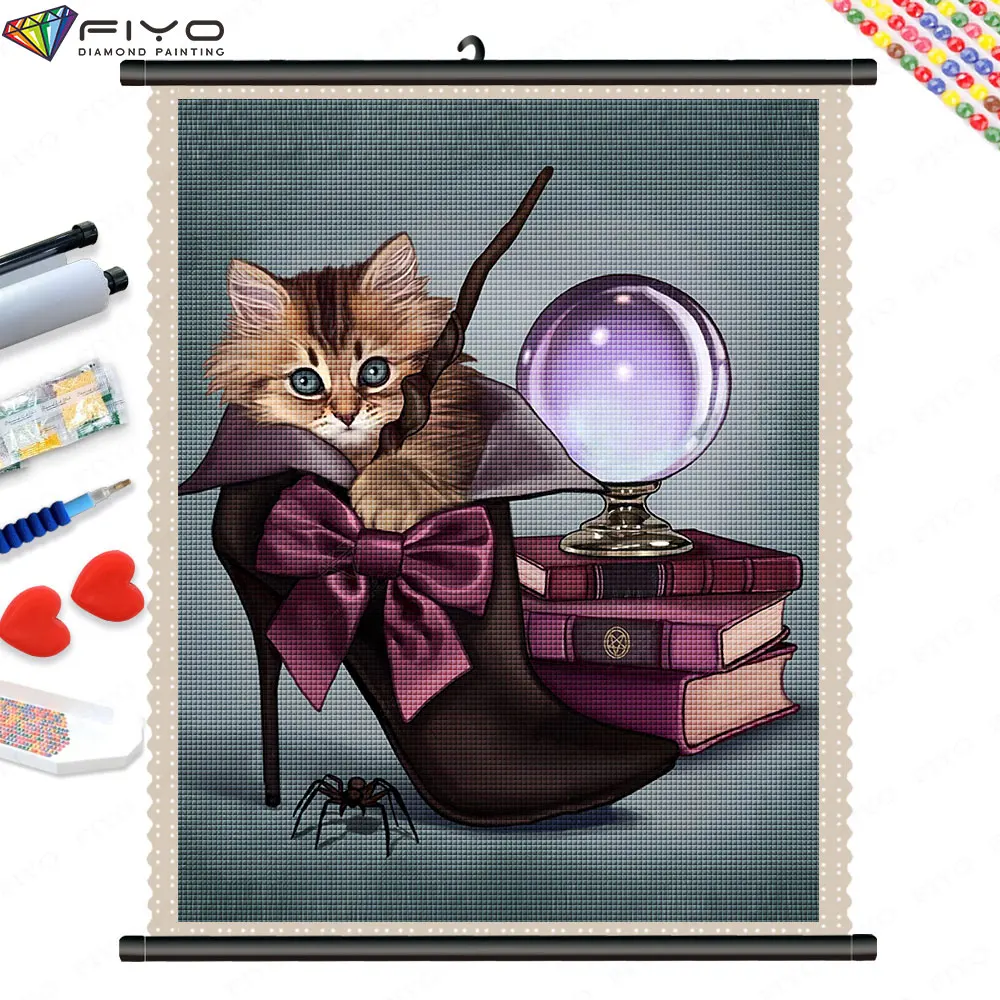 

5D алмазная живопись «сделай сам», животное, кошка и собака, полная Алмазная мозаика, вышивка с рамкой, картина Стразы, домашний декор, квадра...