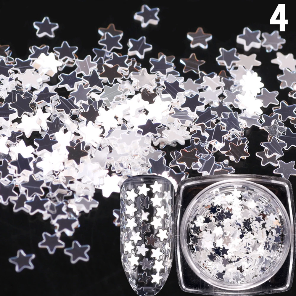 Голографические серебряные блестки для нейл Арта (искусство украшения ногтей)