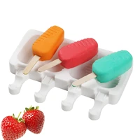 4 cell small size silicone ice cream mold popsicle molds diy homemade dessert freezer fruit juice ice pop maker mould