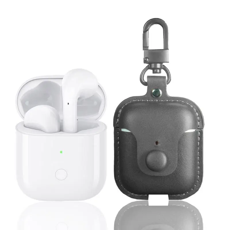 Кожаный чехол для Realme Buds Air портативный защитный с цепочкой ключей 95AF|Аксессуары