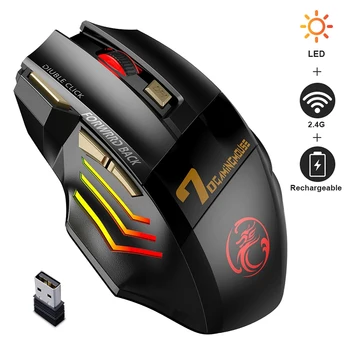 RGB Wireless Mouse Gamer Computer Mouse Ergonomic Gaming Mouse Silent Rechargeable Mouse Wireless USB Mouse For Laptop PC 1