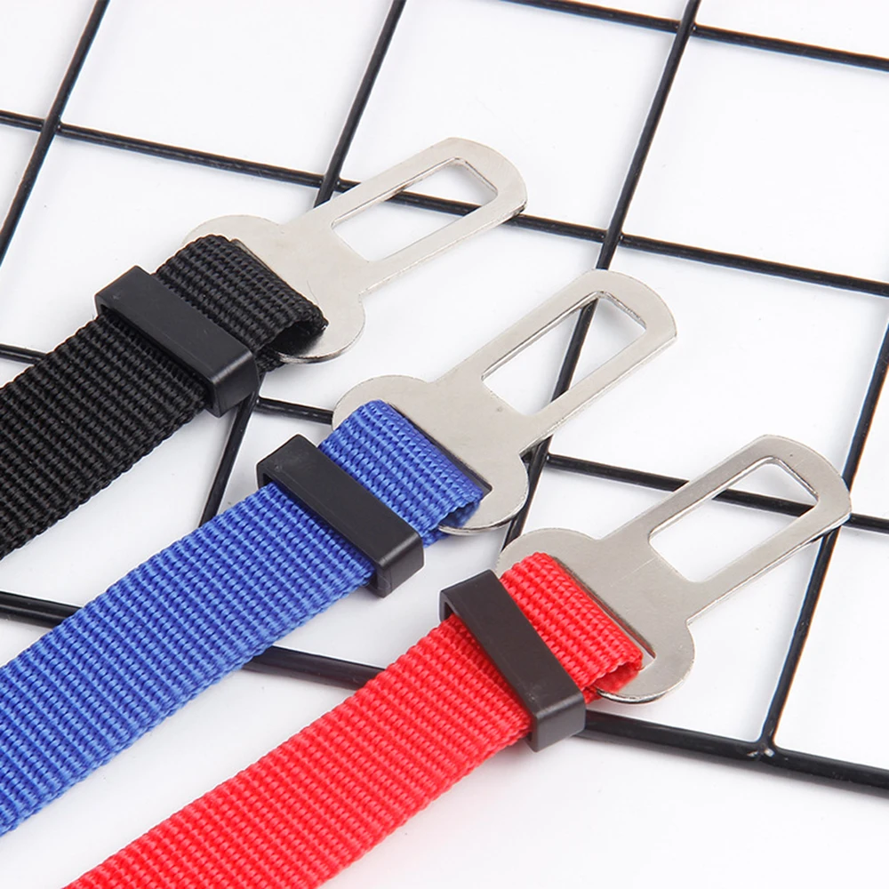 Ремень безопасности для собак и котят Нейлоновый Регулируемый красный черный