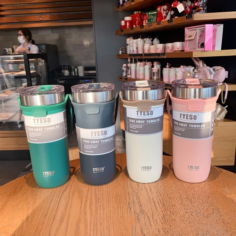 

550/710ml Double Stainless Steel Coffee Thermos Mug With Non-slip Case Car Vacuum Flask Travel Insulated Bottle Home Drinkware