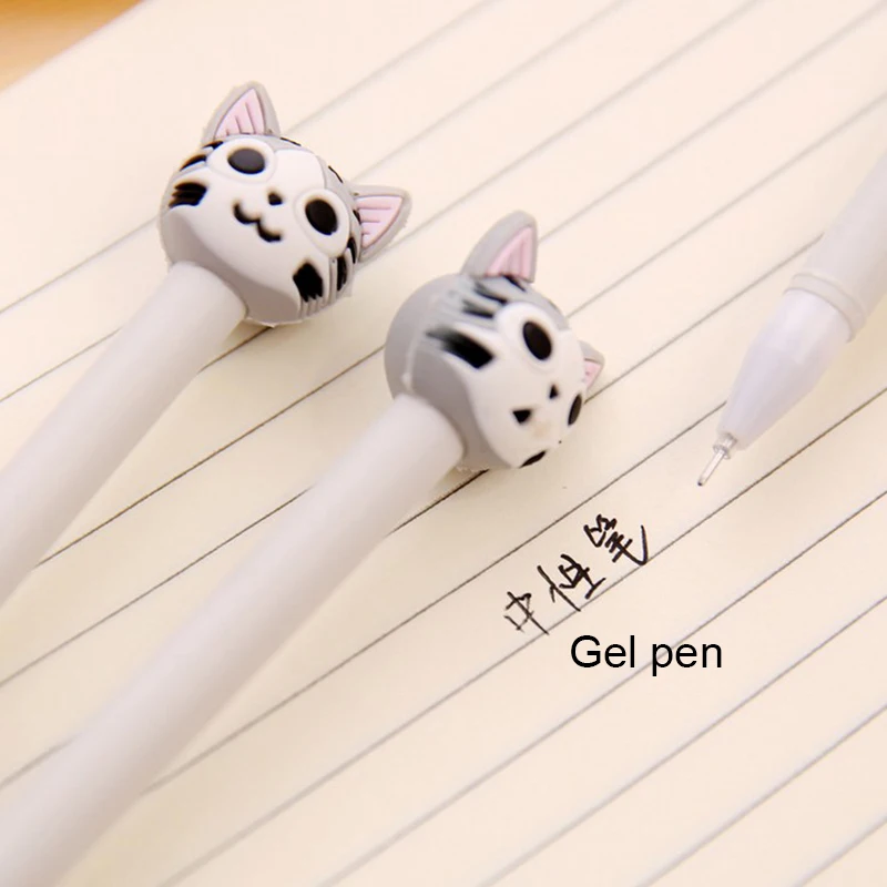4 шт./лот 0 5 мм новое поступление милая гелевая ручка с рисунком кошки и сыра