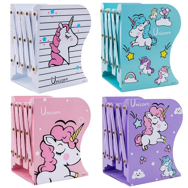 

Creative Unicorn Cartoon Pattern Desktop Mini Folding Bookshelf Desk Bookshelf Student Office Book Stand
