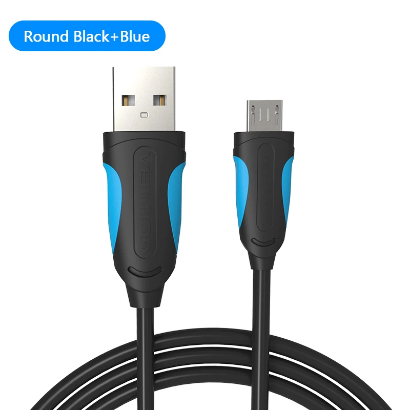 Vention Micro USB кабель провод для быстрого заряда для Android мобильного телефона синхронизации данных Кабель зарядного устройства 3 м 2 м 1 м для samsung htc Xiaomi sony - Цвет: Black