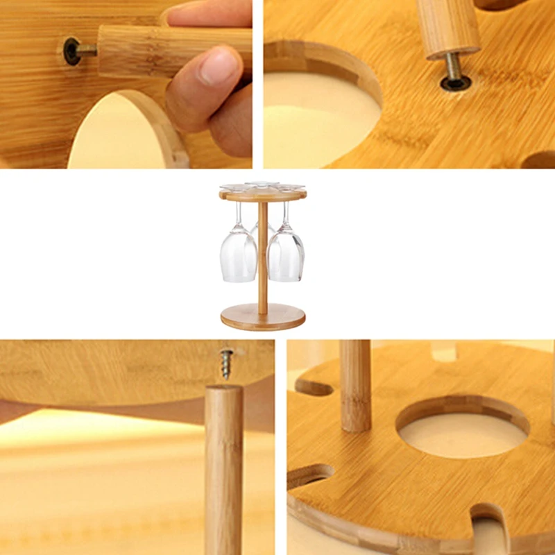Сушилка для Винных Бокалов и держатель бутылок деревянная подставка Хранения