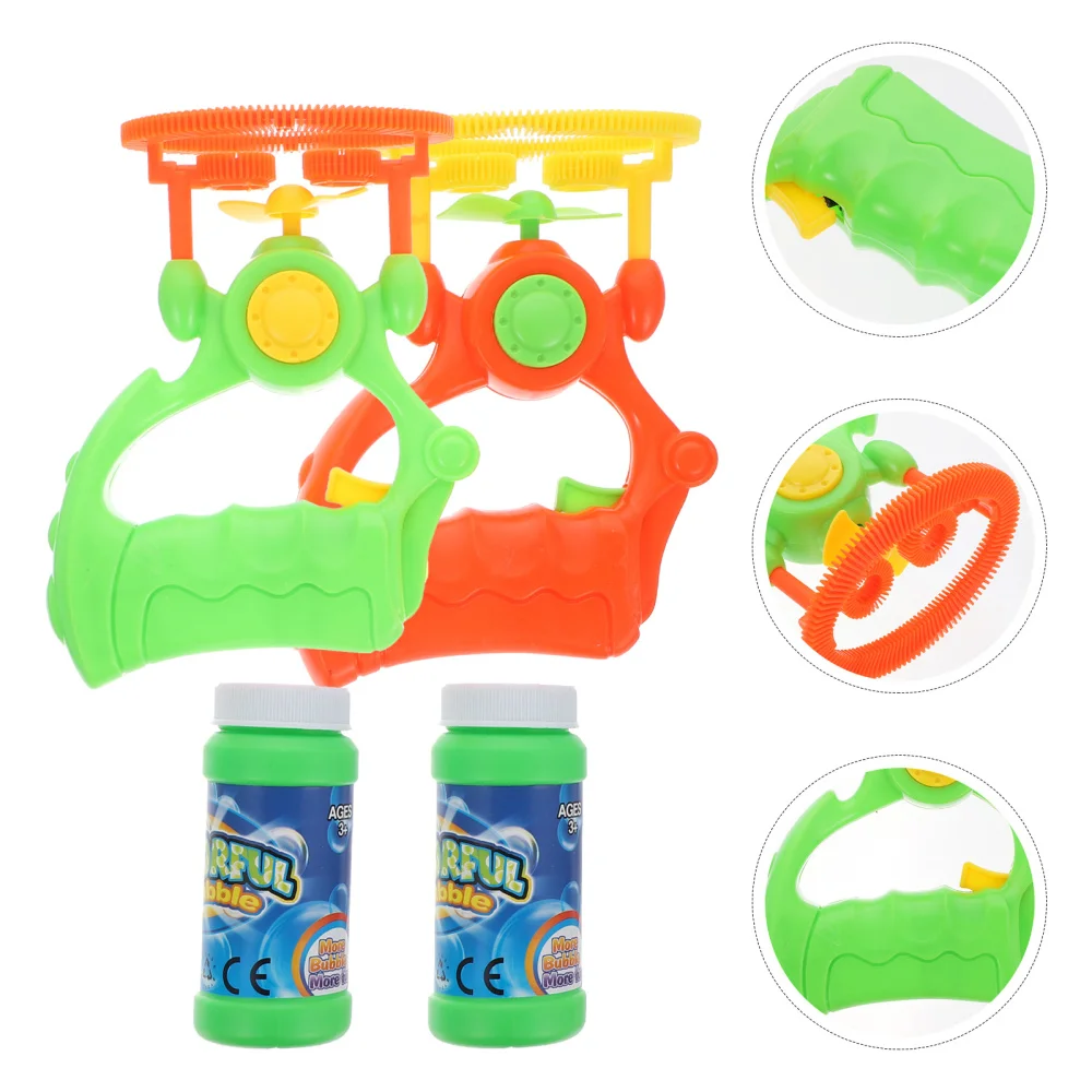 

2pcs Kids Electric Fan Bubble Blower Funny Bubble Maker with Bubble Solution