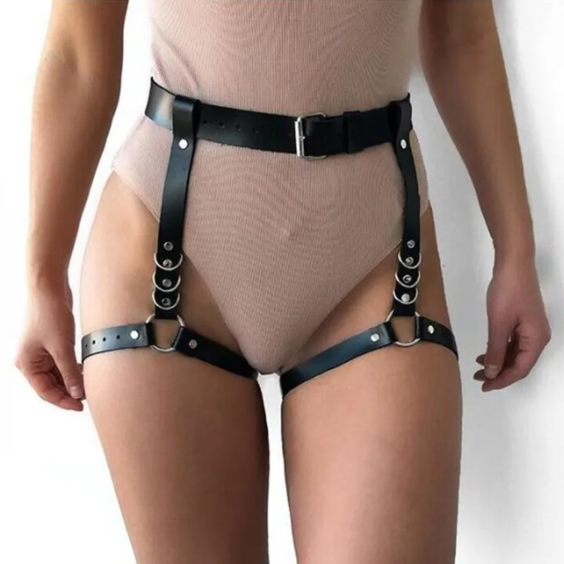 Style 2 Babydolls Эротическое кожаное нижнее белье пояс с резинками, Фетиш с вырезами клетка для тела бандаж на ноги жгут экзотическая привлекательность боди для взрослых - Цвет: Style 2