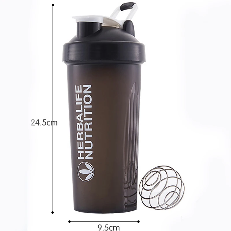 С фабрики 5 ярких цветов Новинка 500 мл Herbalife питательная пластиковая бутылка для воды портативная прозрачная Спортивная бутылка для воды - Цвет: 600ml black