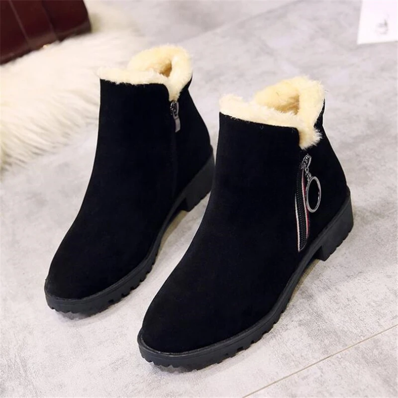 JAYHW/зимние Нескользящие бархатные теплые плюшевые сапоги простые черные хаки