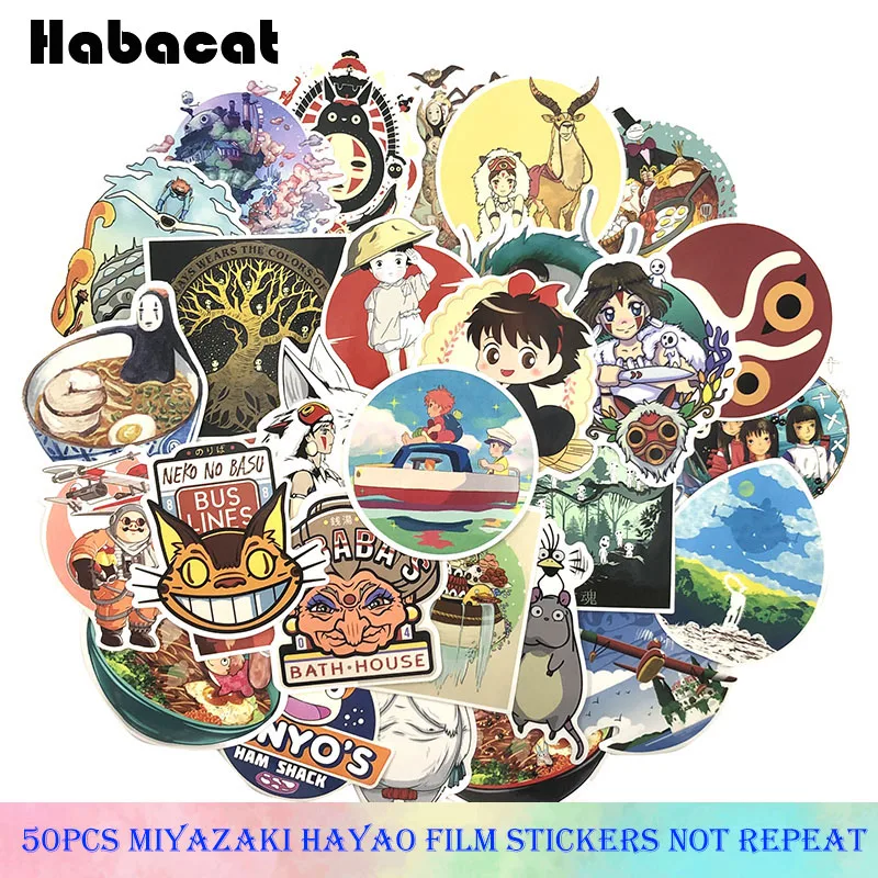 50 шт./компл. Miyazaki Hayao фильм граффити наклейки аниме-наклейки подарки игрушки для детей самодельный скейтборд ноутбук автомобиль телефон