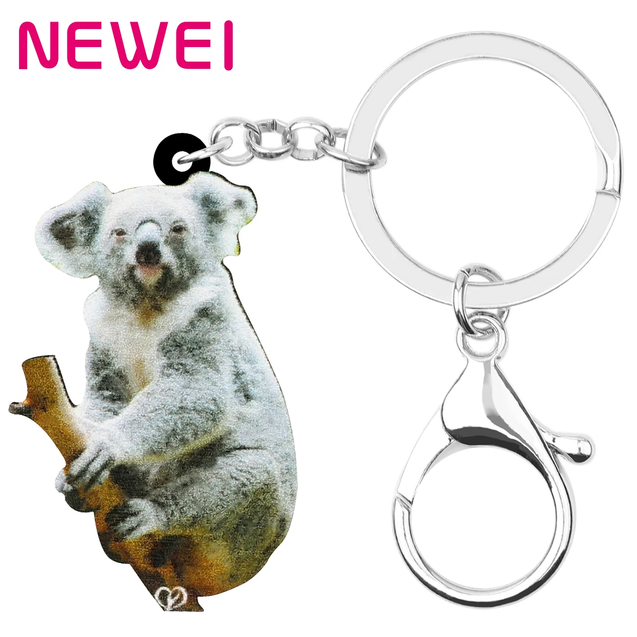 Newei акриловый прекрасный австралийская коала Брелки Печать длинный брелок
