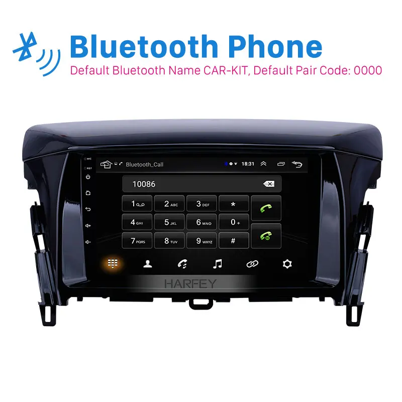 Автомагнитола Harfey с сенсорным HD-экраном 9 дюймов Android 8 1 Bluetooth Wi-Fi | Автомобили и