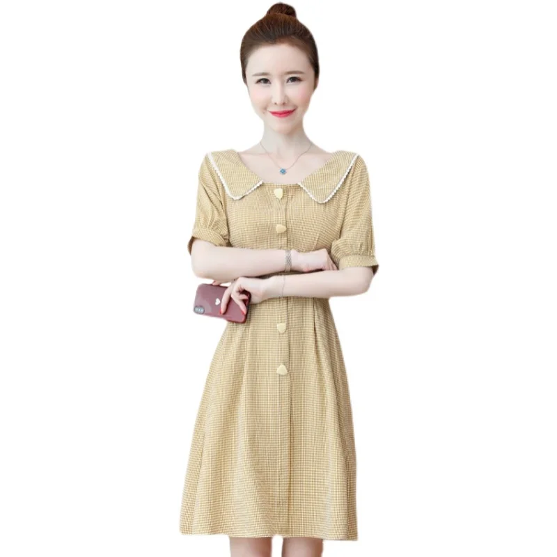 

COIGARSAM Women dress New Summer High Waist Dresses Red Green Yellow 6031
