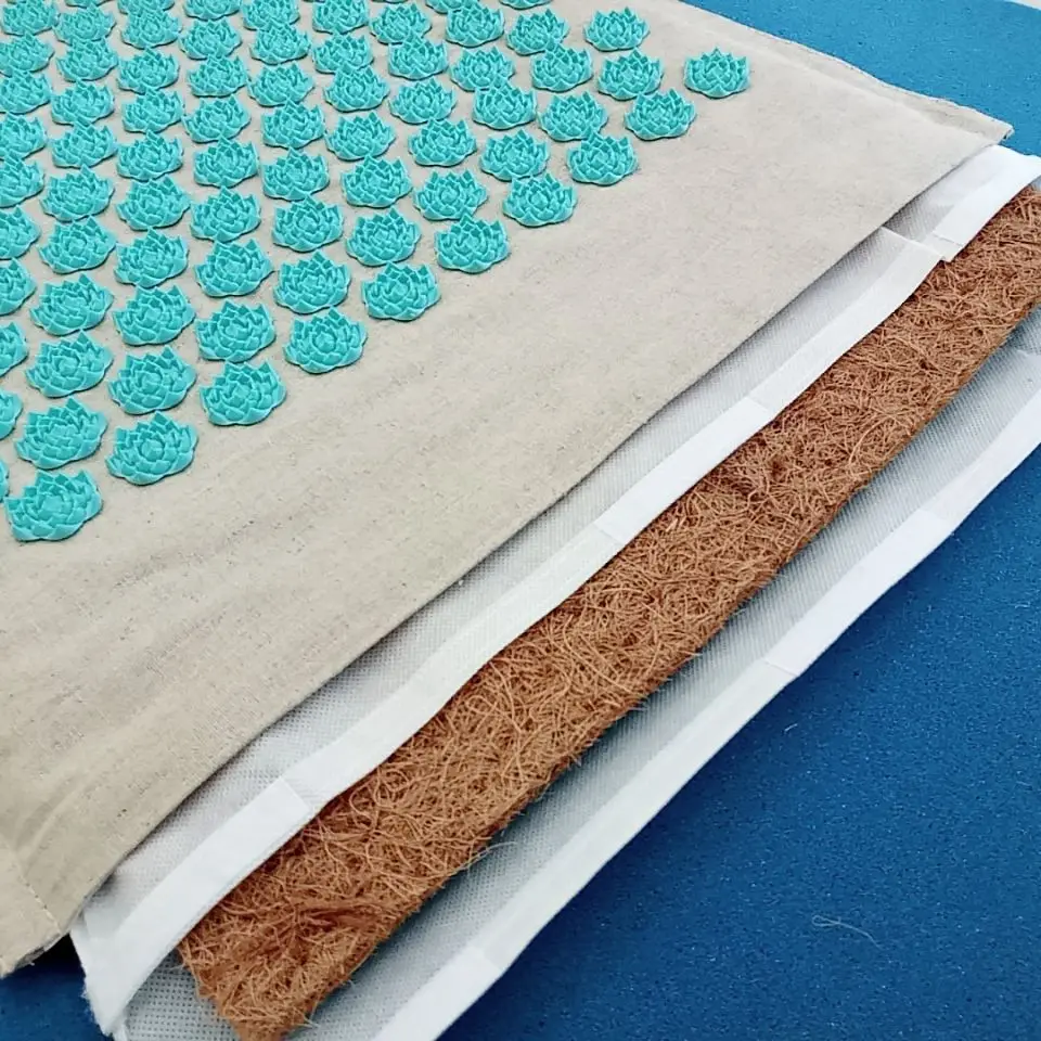 

74*44cm Lotus Spike Acupressure Mat Back Neck Acupuncture Pad Akupunkturkissen Massaggiat Massager Mat Nature Linen Coconut Palm