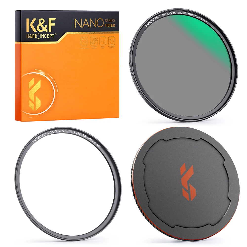 K&F Concept Magnetic HD ND8 Nano-X Camera Lens Filter with Lens Cap Multi-Layer Coatings Filter 52mm 58mm 62mm 67mm 77mm 82mm
