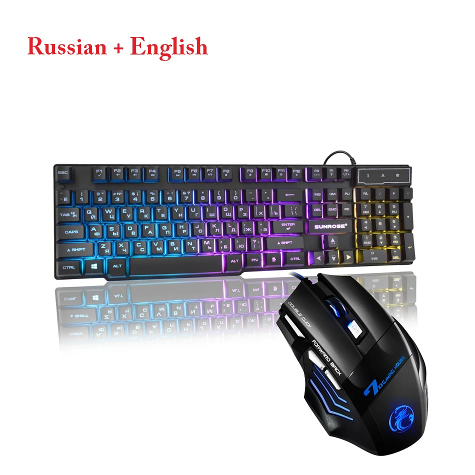 Игровая клавиатура Sunrose Teclado Gamer 7 цветов русский/английский светодиодный экран с